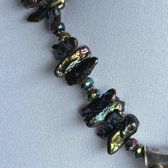 925 silver necklace with real stone​​s - Picture 4 of 10